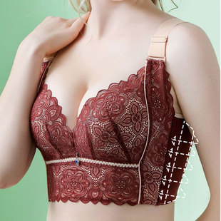 Plus size underwear push up thin full cover Cup-type side closed breathable upper collection vice bra anti-sagging wireless bra