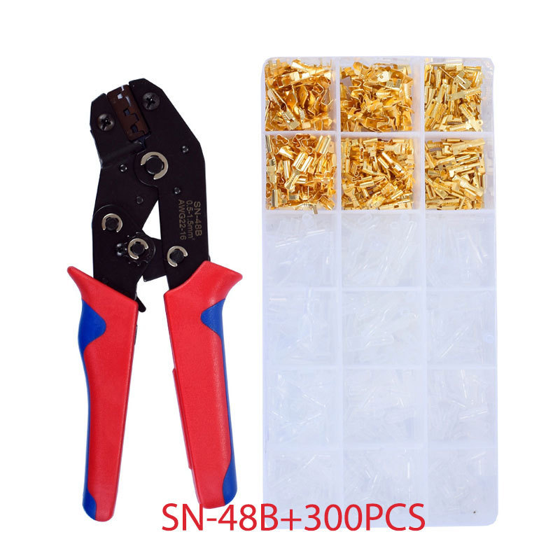 跨境专供SN-48B 欧式7寸迷你压线钳 2.8 4.8公母插簧端子压接钳