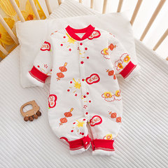 40g薄棉嬰兒連體小棉襖中厚男女寶寶保暖無骨新生兒哈衣爬服睡袋