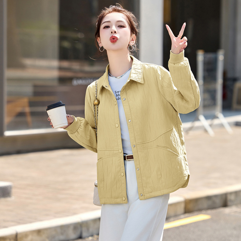 流行翻领衬衫外套女2025春秋新款时尚宽松休闲百搭夹克上衣小个子|undefined