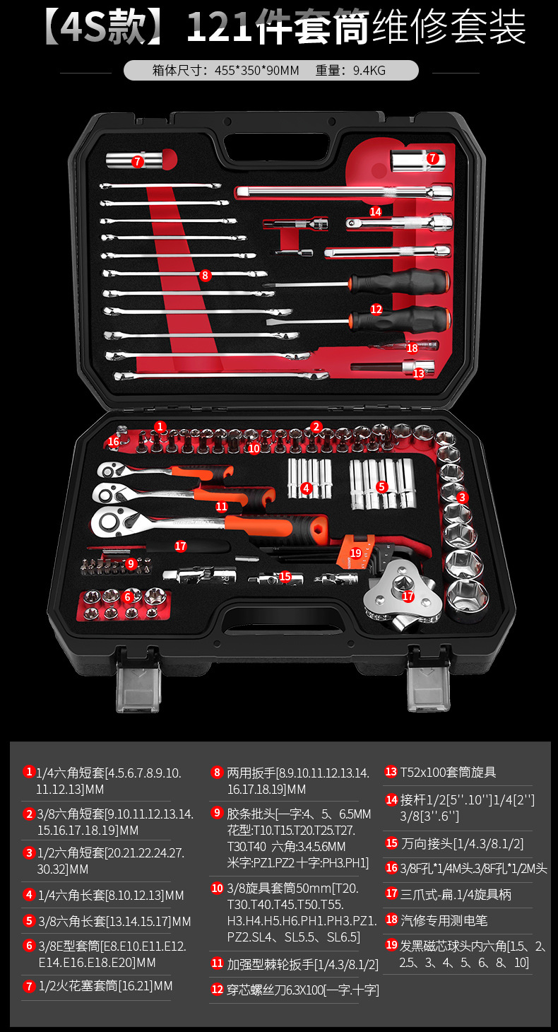 Suitable for Green Forest Auto Repair Tool Set Ratchet Quick Socket Wrench Sleeve Car Repair Motorcycle Maintenance