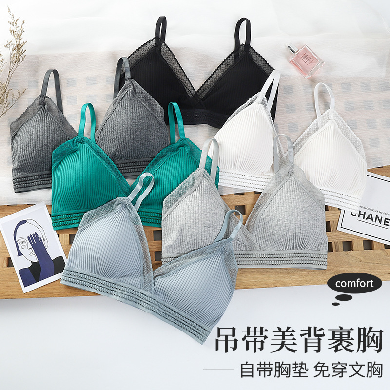 Correa inalámbrica de espalda que forma la ropa interior envuelta en el pecho de alta correa de hombro ajustable elástico cómodo transpirable suave sujetador 3D image 1