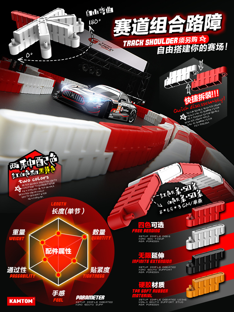 Valla De Tráfico Rc Car Drift Racing Track Road Barrier, 150 | Cuotas Valla De Tráfico Rc Car Drift Racing Track Road Barrier, 150 | Cuotas