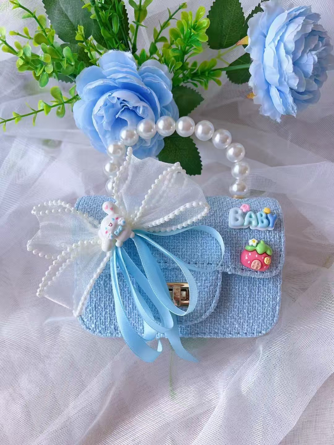 Melody bow bolso de princesa bolso de perla bolso de Año Nuevo bolso de cambio accesorios cadena de hombro