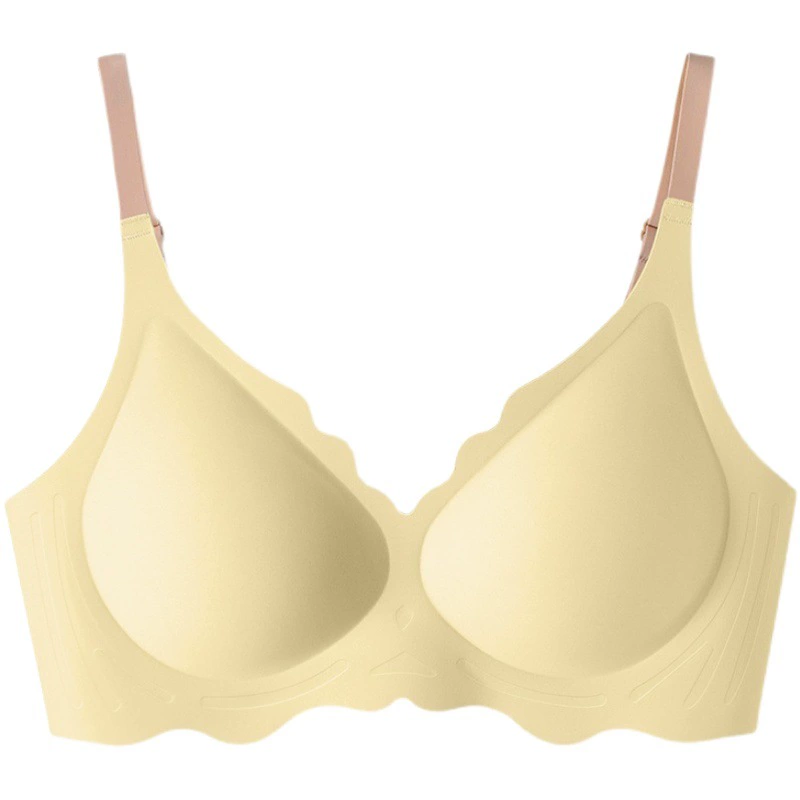 Бесшовное нижнее белье в полоску желе, голое, женское нижнее белье с маленькой грудью, спортивная мягкая поддержка, нескользящий бюстгальтер без оправы, нижнее белье для женщин