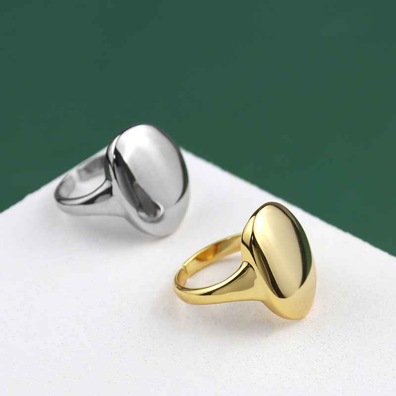 Korean Style Glossy Index Finger Ring 2021 New Oval Ins Simple Fashion Personalized Opening Ring Braceletpicture17