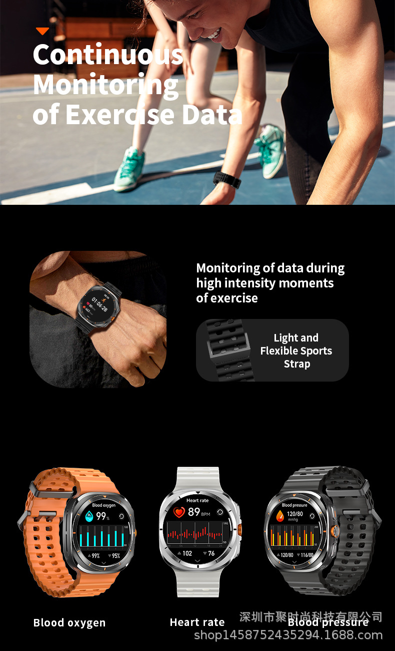 js watch7 ultra Bluetooth Call Smartwatch Voice Assistant Weather, Music Heart Rate, Blood Pressure undefined
