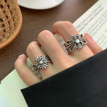 岚芷 925纯银戒指个性朋克夸张设计感饰品嘻哈开口戒指不掉色小众