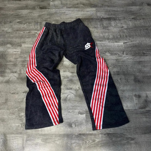 European and American Foreign Trade Men's and Women's Pants Fashion Street Fashion Striped Stitching Loose Casual Sports Pants