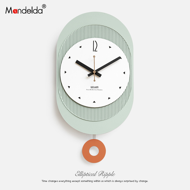 Mandelda Punch-free Home Wall Clock Living Room Wall Decoration Clock Creative Simple Clock