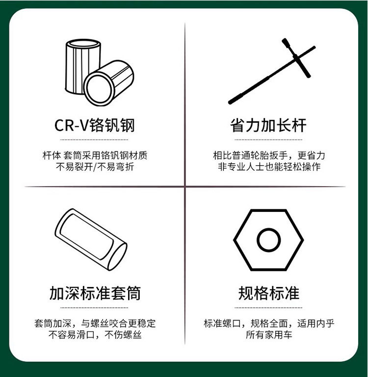 Car Tire Wrench, Labor-Saving Tire Changing Cross Tool, New Extended Disassembly Telescopic Auto Repair Socket Wrench