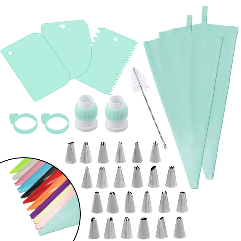 Новый набор для украшения тортов из 34 предметов, включая кондитерский мешок из ТПУ, для печенья, воздушных шариков и корейского крема.