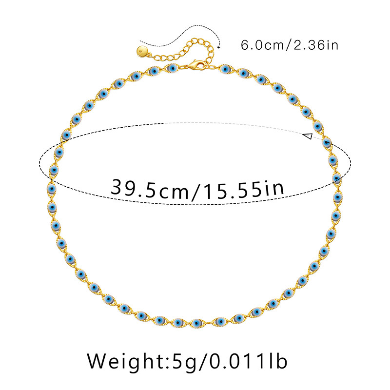 Retro Devilu0027S Eye Copper Inlay Glass Necklace