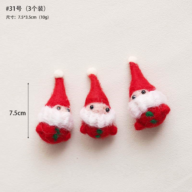 Navidad fieltro de lana decoración colgante accesorios DIY hechos a mano árbol de Navidad alce paquete de regalo pan de jengibre accesorios colgante hombre