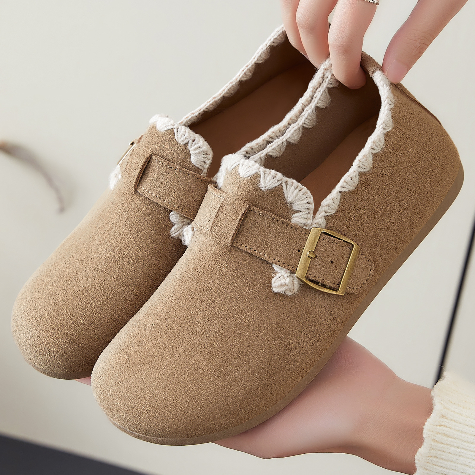 Bocken zapatos de mujer todo incluido zapatos de mujer 2026 encaje de primavera zapatos casuales con suela suave no se cansa zapatos de pie único