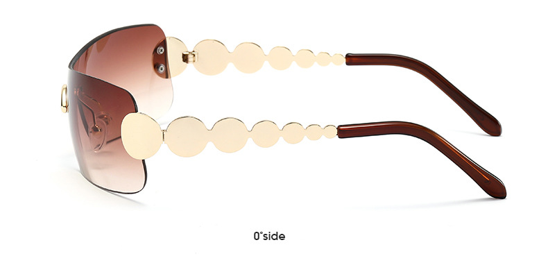 58g Weight Frameless Glasses Structure Sunglasses Classification PC, UV400 Protection Lens Material Square Glasses Style Holiday, Travel Occasion Solid Color Pattern Women's Gender Vintage Style, Classic Style Style Grey, Gold Color Vintage Style Classic Style Solid Color PC UV400 Protection Square Frameless Women's Sunglasses 18
