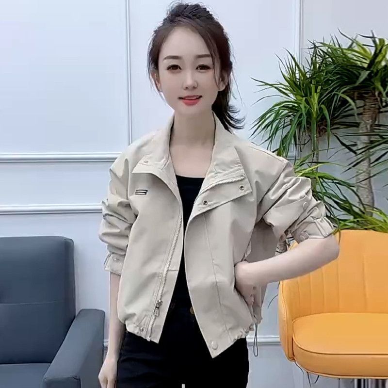 小个子休闲春季百塔外套女2025年新款宽松冲锋衣夹克短款立领上衣|undefined