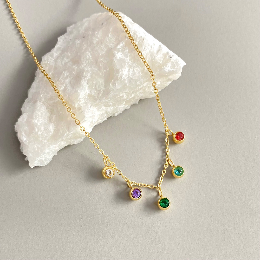 Fashion Geometric Stainless Steel Necklace Plating Zircon Stainless Steel Necklaces_colorza_1
