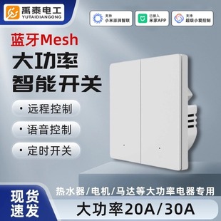 Bluetooth Mesh Smart Switch 20A/30A High Power Timing Supports Voice Control and Has Been Connected to Mijia App