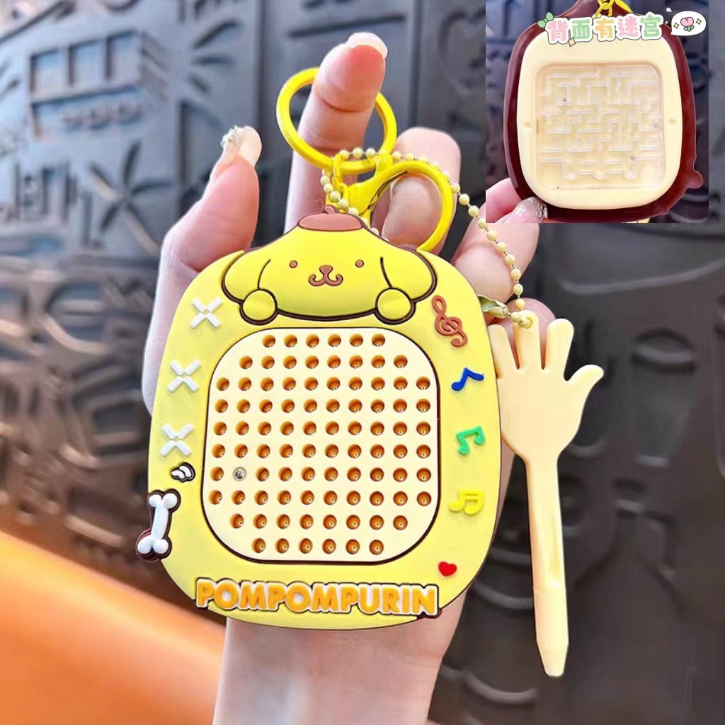 Dibujos animados creativos Sanrio magnético bola de acero tablero de dibujo mochila colgante descompresión tablero de dibujo magnético laberinto juguete al por mayor