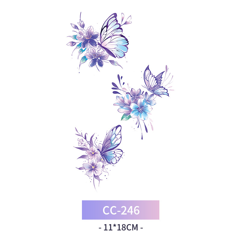 Transfronterizo en stock al por mayor de halloween colorido mariposa tatuaje pegatinas simulación sangrienta cicatriz pegatinas divertidas pegatinas impermeables