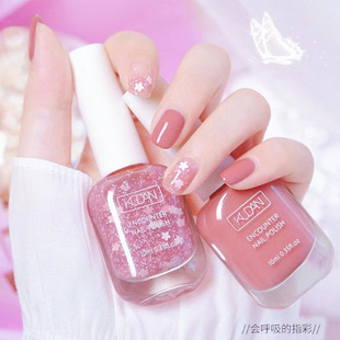 New Water-Based Peelable Nail Polish Nude Color No-Bake Long-Lasting Quick-Drying Whitening Transparent Set Nail Polish Wholesale