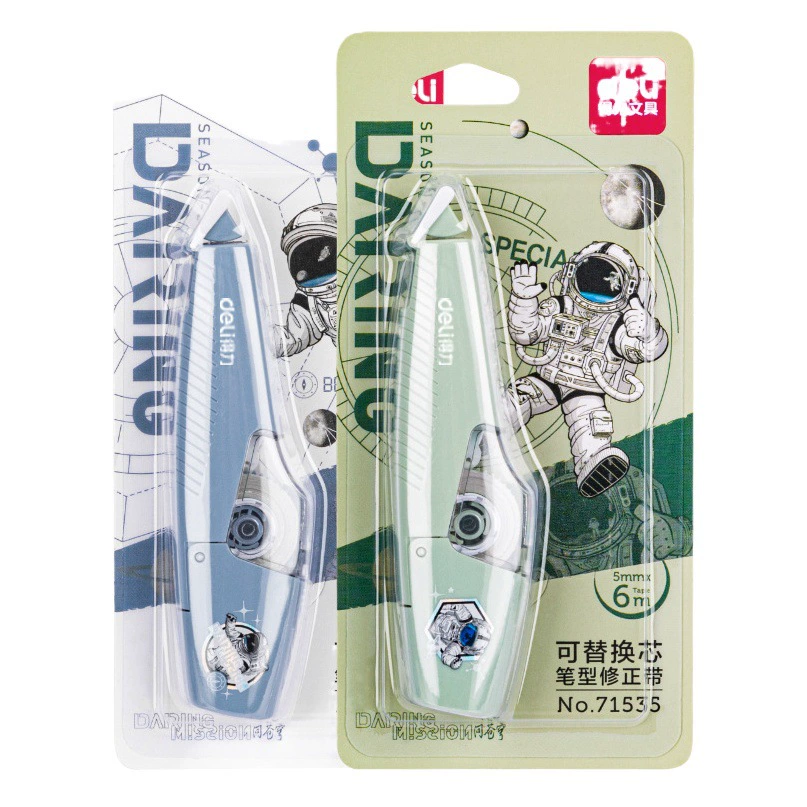 Корректирующая лента в форме ручки для студентов Deli с высоким внешним видом и сменной лентой для коррекции ядра с коррекционной лентой большой емкости в форме ручки.