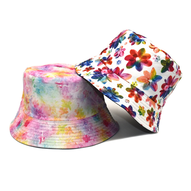 Unisex Lässig Tie-dye Drucken Breite Traufen Bucket Hat display picture 4