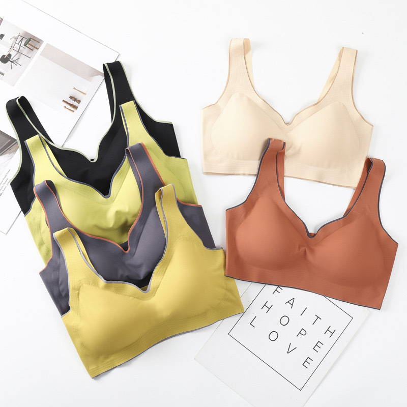 Lingería de látex tailandés de mujeres sin marcas deportivas belleza de espalda sin anillo de acero pechos pequeños colapse pecho chaleco tipo sostén de sueño image 3