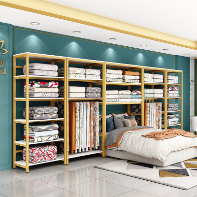 家紡店床上用品貨架展示架四件套置物架被芯被子枕頭布料展架鋼木