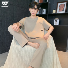 【超柔软】睡衣男士夏季纯棉短袖长裤男款夏天夏款大码家居服套装