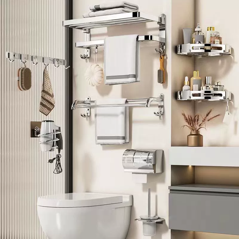 Нержавеющая сталь 304 вешалка для полотенец для ванной комнаты без перфорации Полка для ванной ванной
