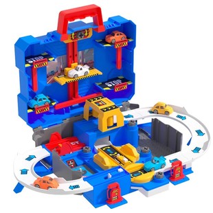 Cross-border children's disassembly scene city adventure toolbox toy manual screwdriver track parking lot toy