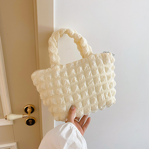 Bag  New Korean Style Pleated Honeycomb Clamshell Tote Bag Bubble Bag Fashion Shoulder Bag Women's Small Crossbody Bag