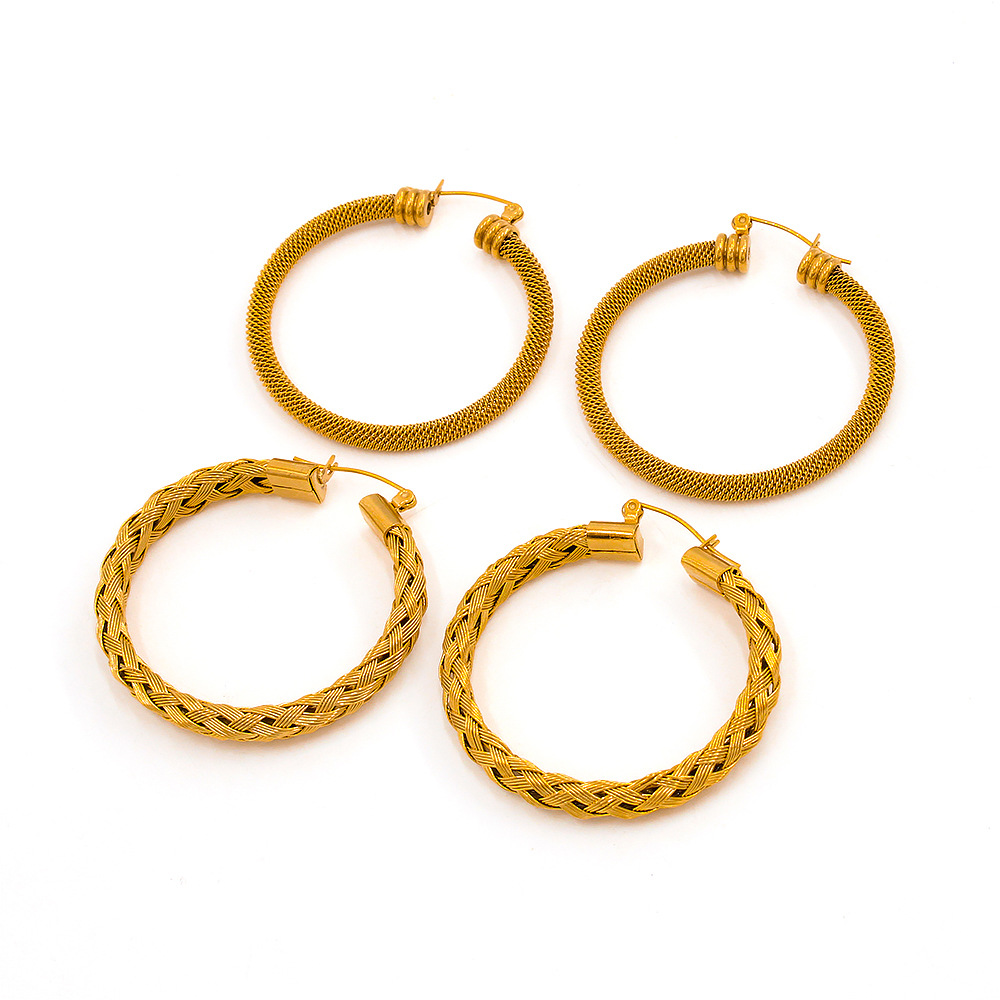 35g Weight Earrings Classification Fashion Geometric Stainless Steel Plating Earrings 1 Pair