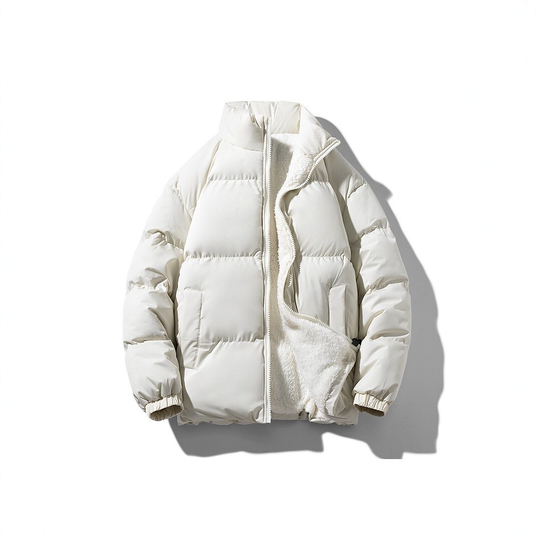 New winter hooded, thick, and warm puffer jacket, unisex, loose-fitting, casual outerwear, versatile and trendy cotton coat