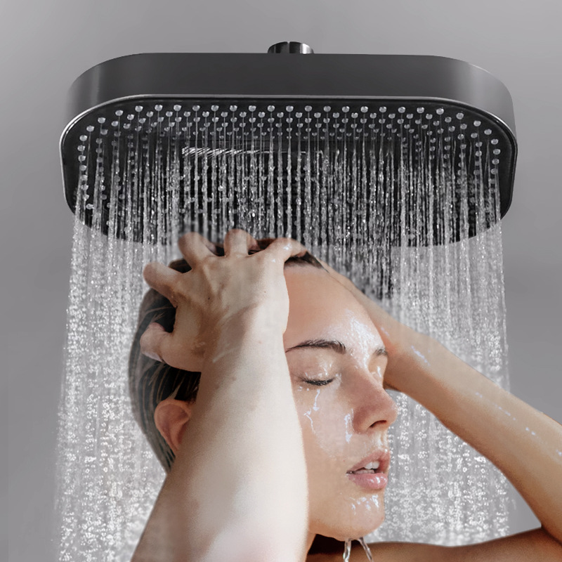 Gun Gray Giant Screen Top Shower Head Large Panel Supercharged Thickened Explosion-Proof Silicone Nozzle Cross-Border Special Rain Shower Set