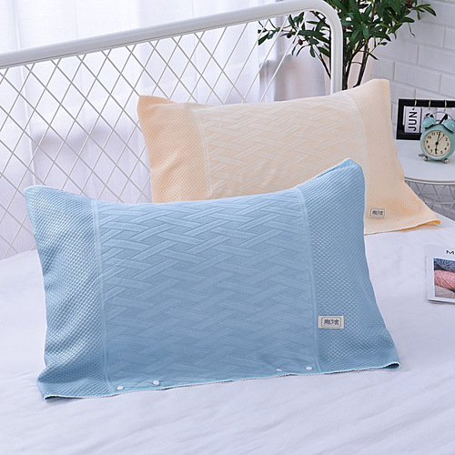 Hotel single pillowcase encrypted pillowcase adult hotel pillowcase washed three-layer gauze adjustable satin