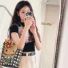 Beige one-shoulder bag