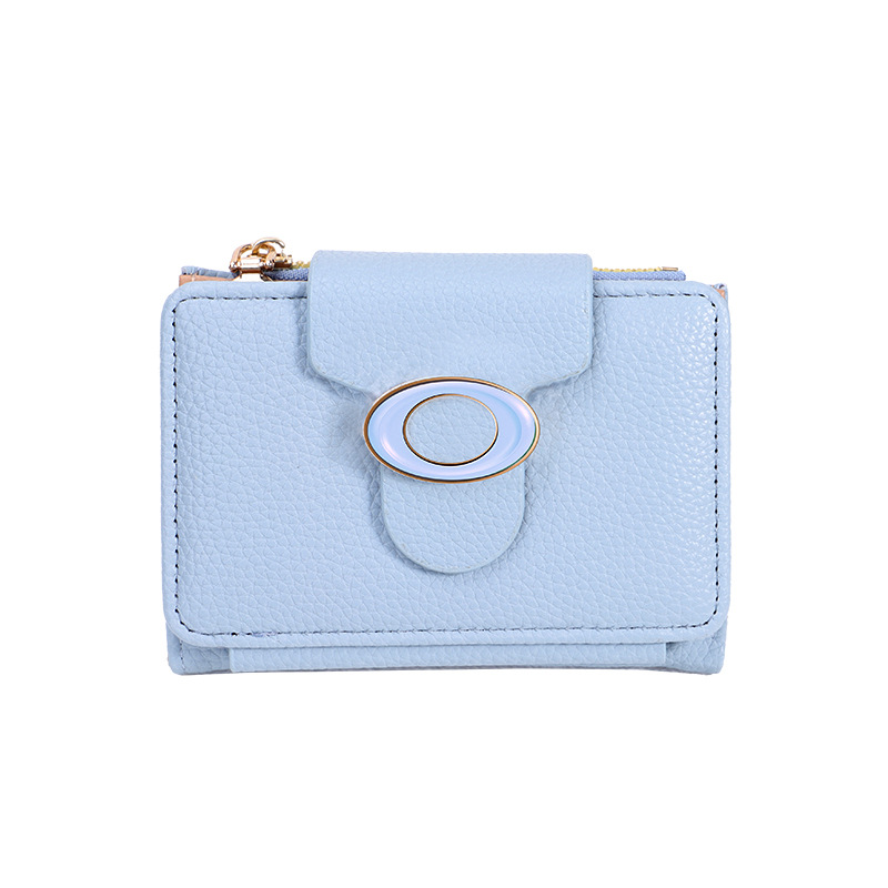 2025 nuevo producto de billetera de mujeres diez combinaciones de bolsas de color caramelo multi-tarjeta corta billetera de cambio de cremallera billetera de damas