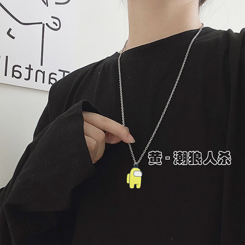 Corea del Sur INS en línea juego de celebridades espacio periférico Hombre Lobo matando collar de dibujos animados joyería estudiante regalo accesorios hombres y mujeres moda