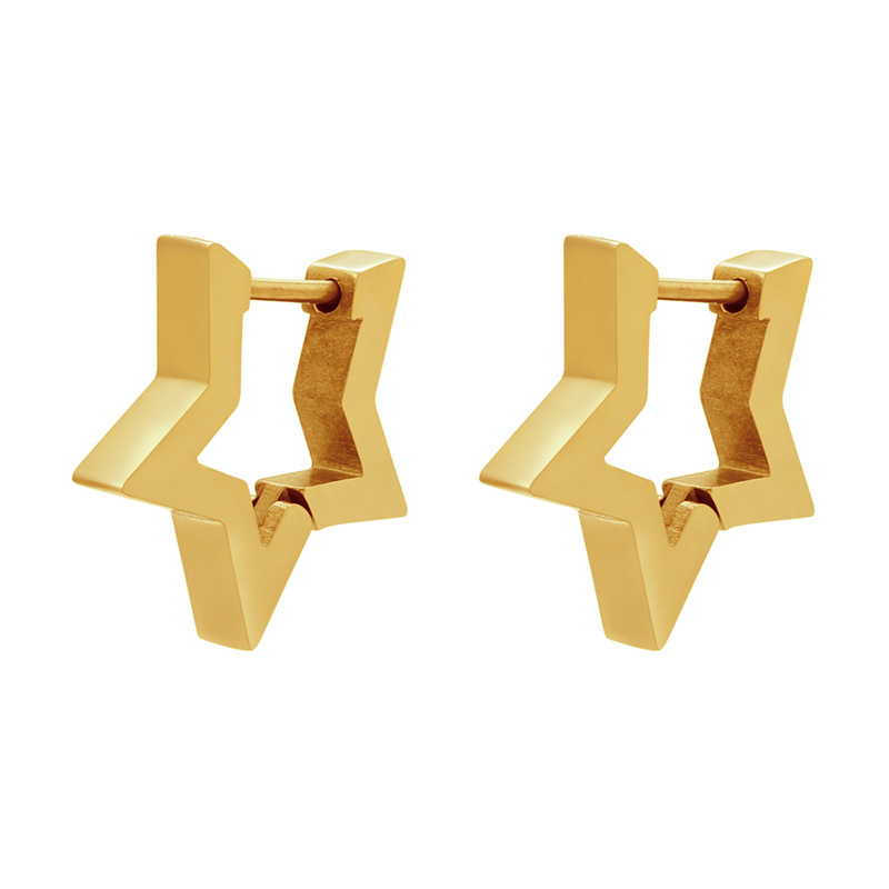 Moda Geométrico Acero Inoxidable 304 Chapados en oro de 18k Pendientes display picture 12