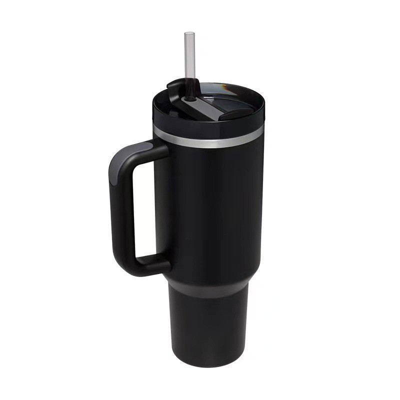 Taza de automóvil de acero inoxidable de 40oz de segunda generación transfronteriza cuidadosamente seleccionada taza de mango de vacío de gran capacidad taza de aislamiento de automóvil al aire libre