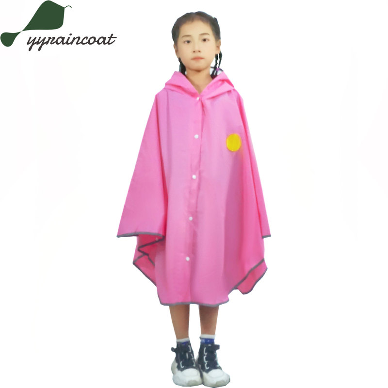 [Raincoat Factory] EVA Children's Raincoat Student Square Piece Pullover Poncho Outdoor Hiking Cloak Processing Custom a