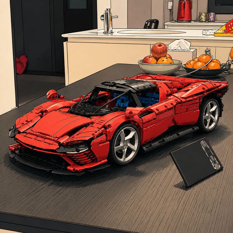 Cross-border bestseller: LaFerrari SP3 high-difficulty large building block sports car assembly remote control toy, gift for boys Cross-border bestseller: LaFerrari SP3 high-difficulty large building block sports car assembly remote control toy, gift for boys