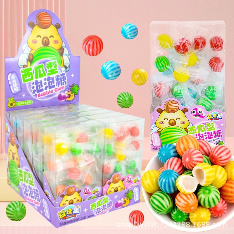 独立包装西瓜泡泡糖口香糖8090怀旧童年小零食糖果网红摆摊款批发