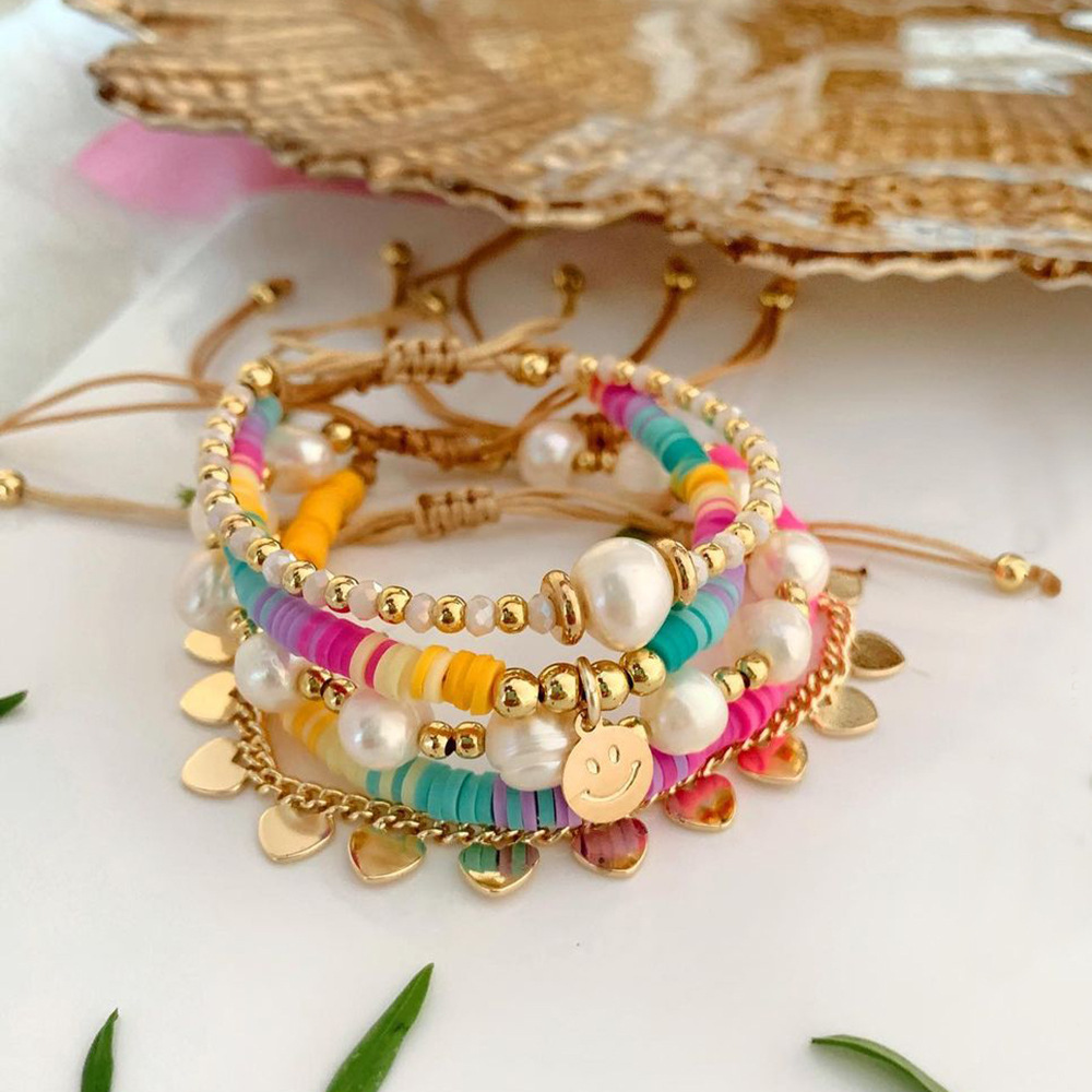 1 Piece Fashion Smiley Face Pearl Knitting Womenu0027S Bracelets