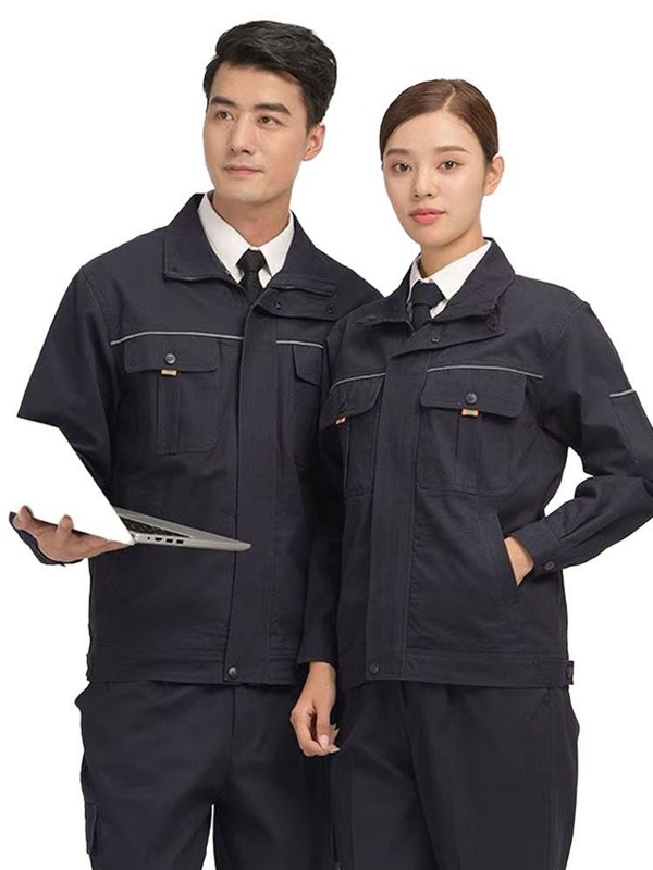 工作服套装男立领耐磨长袖电焊工厂车间加厚劳保印字春秋车间耐穿|undefined