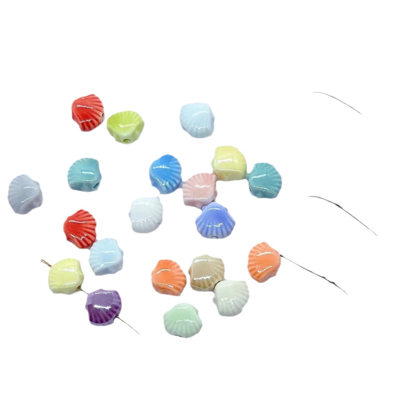 貝殻陶磁器散珠diyマカロン手作りアクセサリーブレスレットネックレス耳飾りビーズ部品材料卸売り