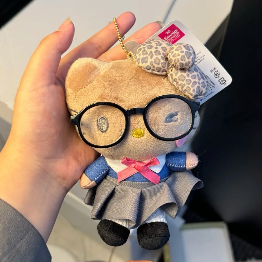 블랙 가죽 헤이세이 키티-블랙 안경